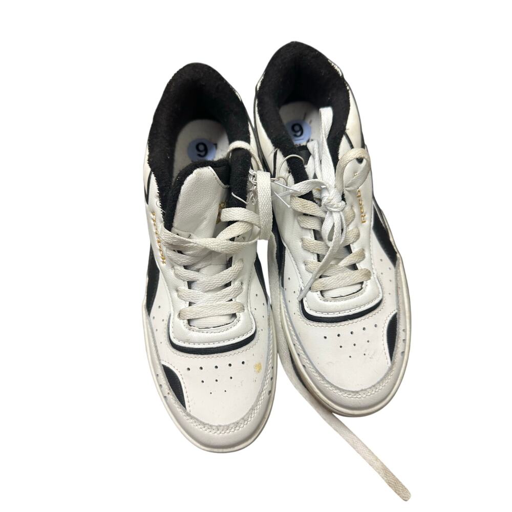 Reebok size 9 white black gold platform high classic leather women